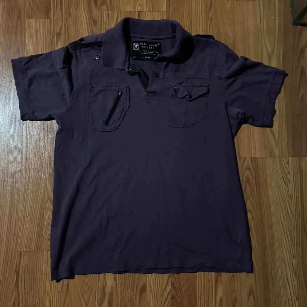 Marc Ecko Purple Polo Men’s Short Sleeve Shirt Classic Style Vintage‎ Size Large